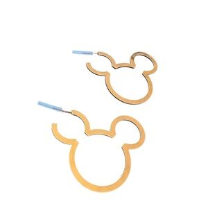 Gold Mickey Mouse Hollow Hoop Earrings